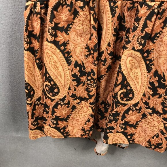 Charlie Holiday Dress Womens XS Black Orange Paisley Maxi Open Back Linen Boho - Picture 8 of 16